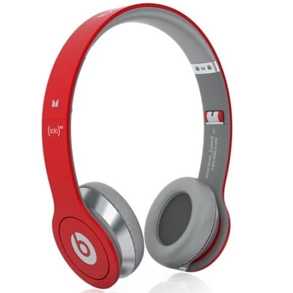 Beats by Dr Dre Solo HD Red On-Ear Headphones w/ ControlTalk Mic & Case - Picture 1 of 8